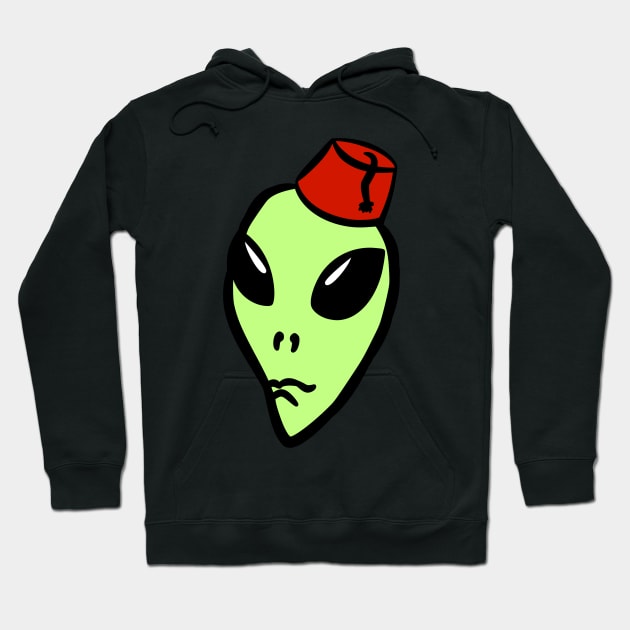 green alien wearing a fez Hoodie by Captain-Jackson